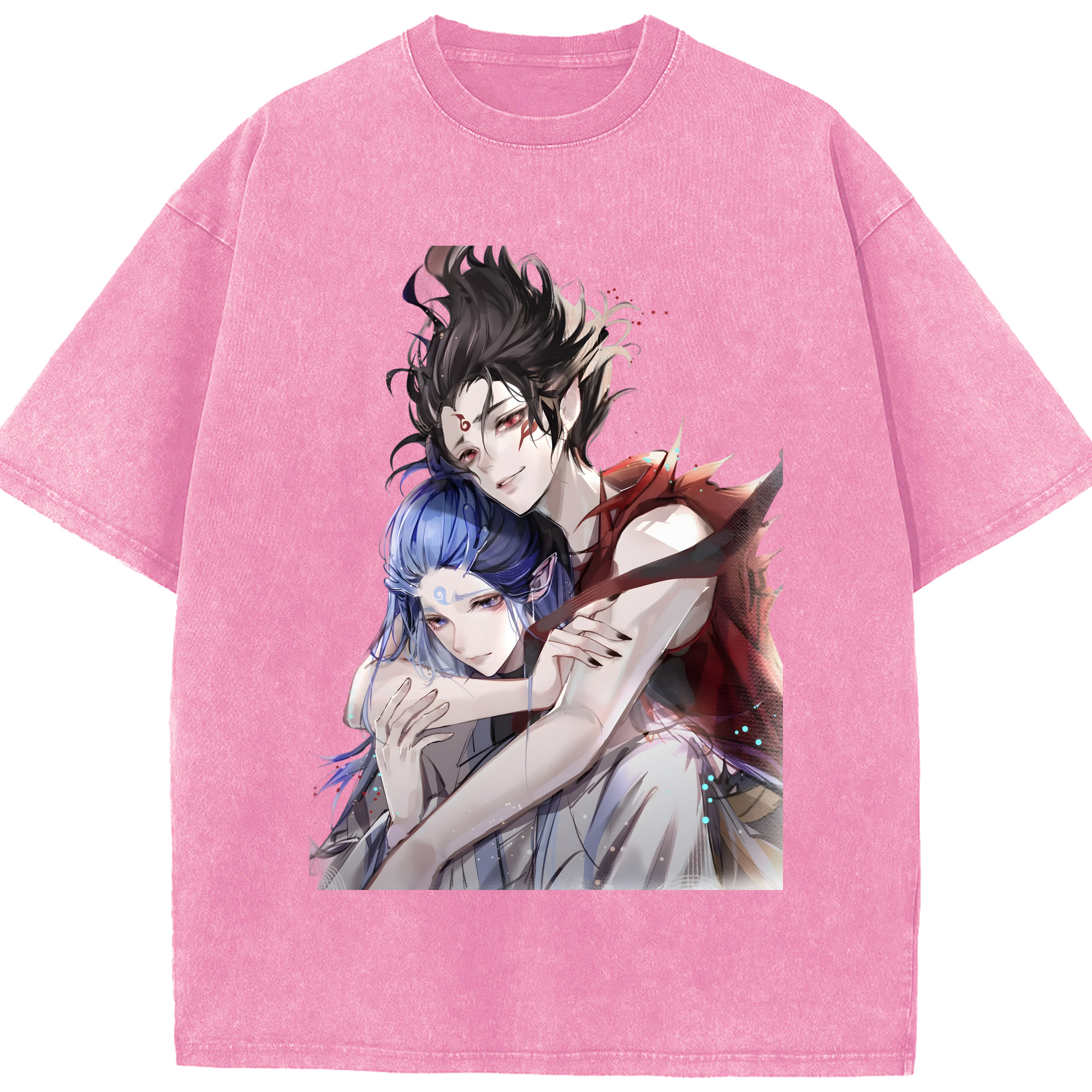 （画像用） Ne Zha 2 ナタ 魔童の大暴れ 綿100% ヴィンテージ風 半袖Tシャツ（フロントプリント）
